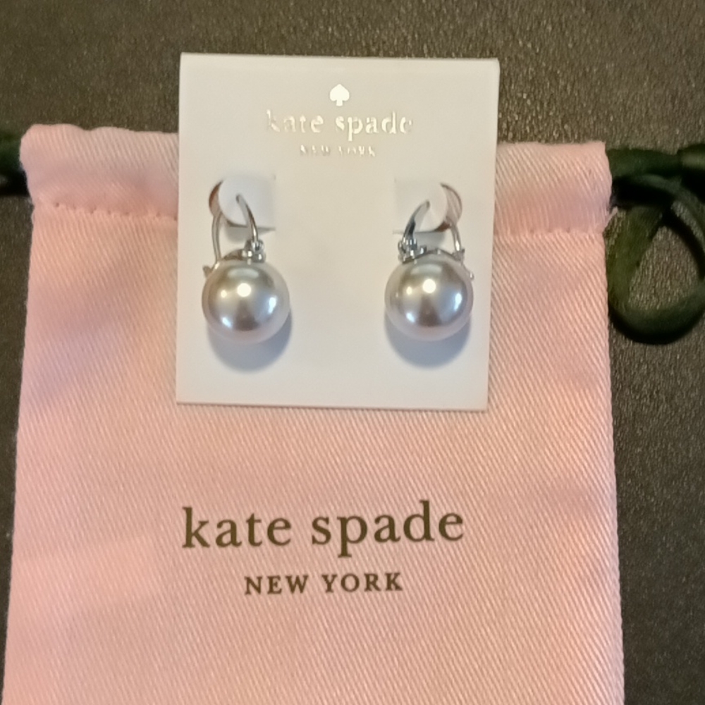 Kate Spade Silver Pearl Drop Earrings